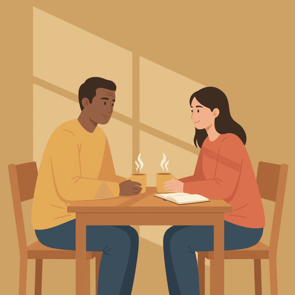 Actually know two people conversation illustration