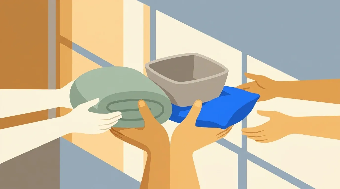 An overloaded caregiver distributes care responsibilities among siblings.