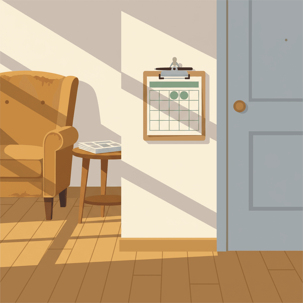 Home health agency clipboard schedule illustration