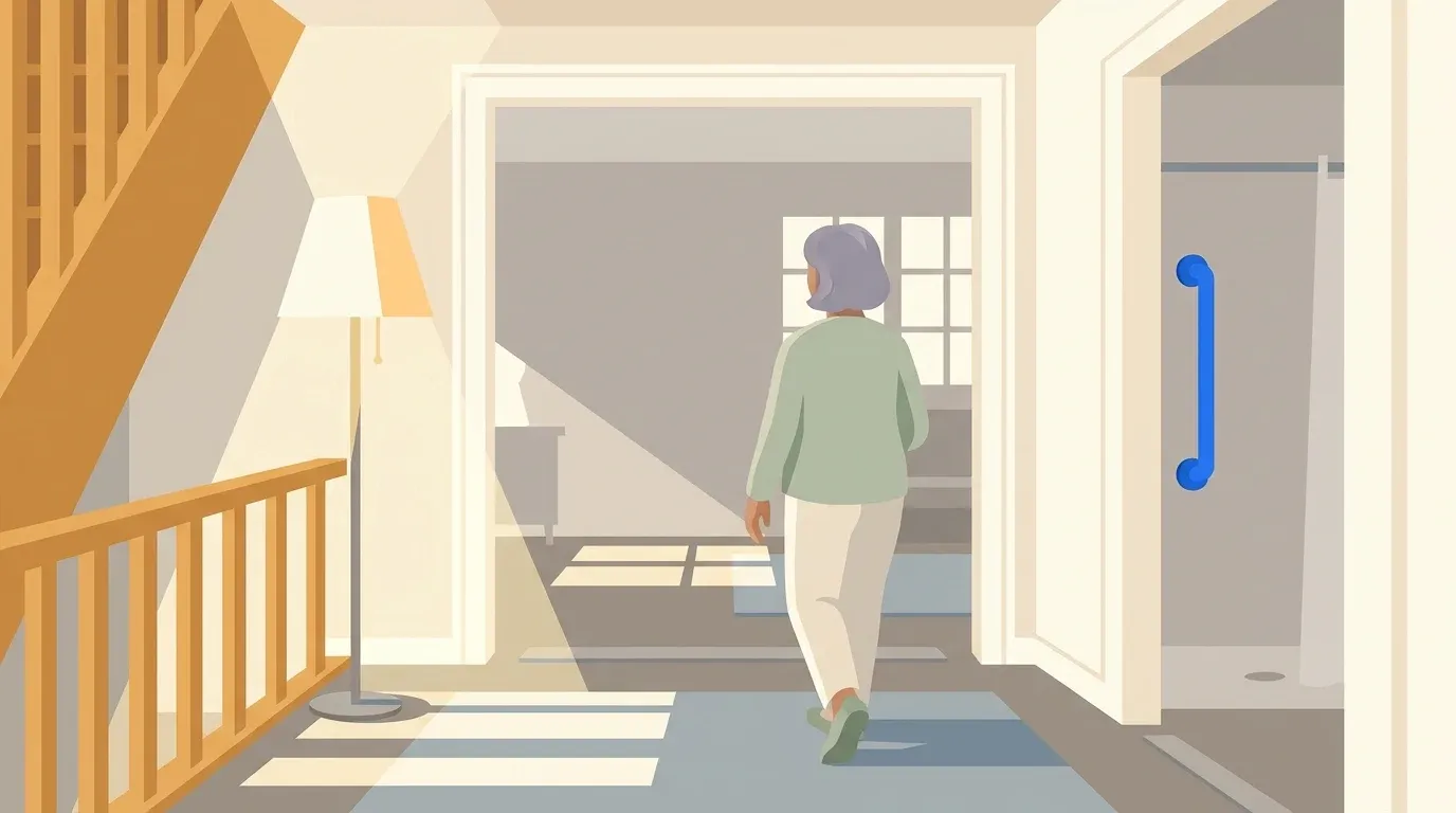 An accessible home includes practical modifications that support an aging parent’s independence.