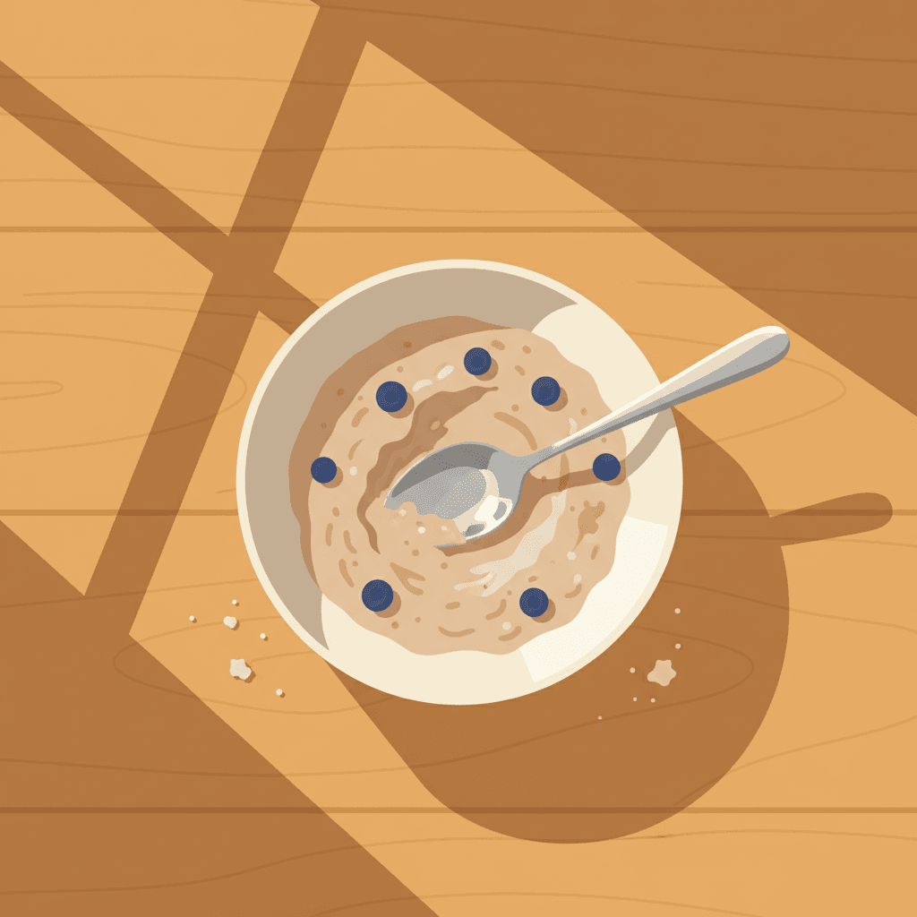 Real updates not performances oatmeal bowl illustration