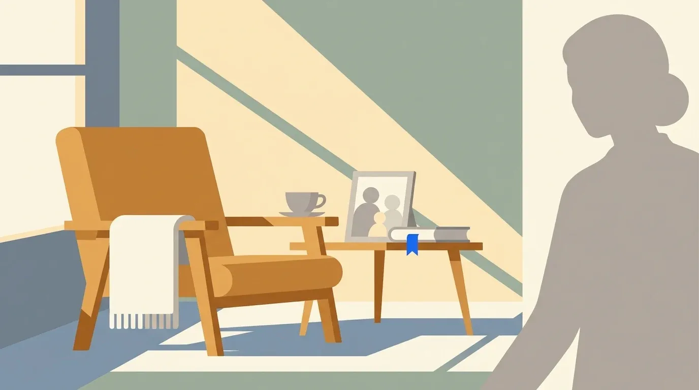 A familiar home routine stays unchanged as a respite caregiver joins an older adult with dementia.